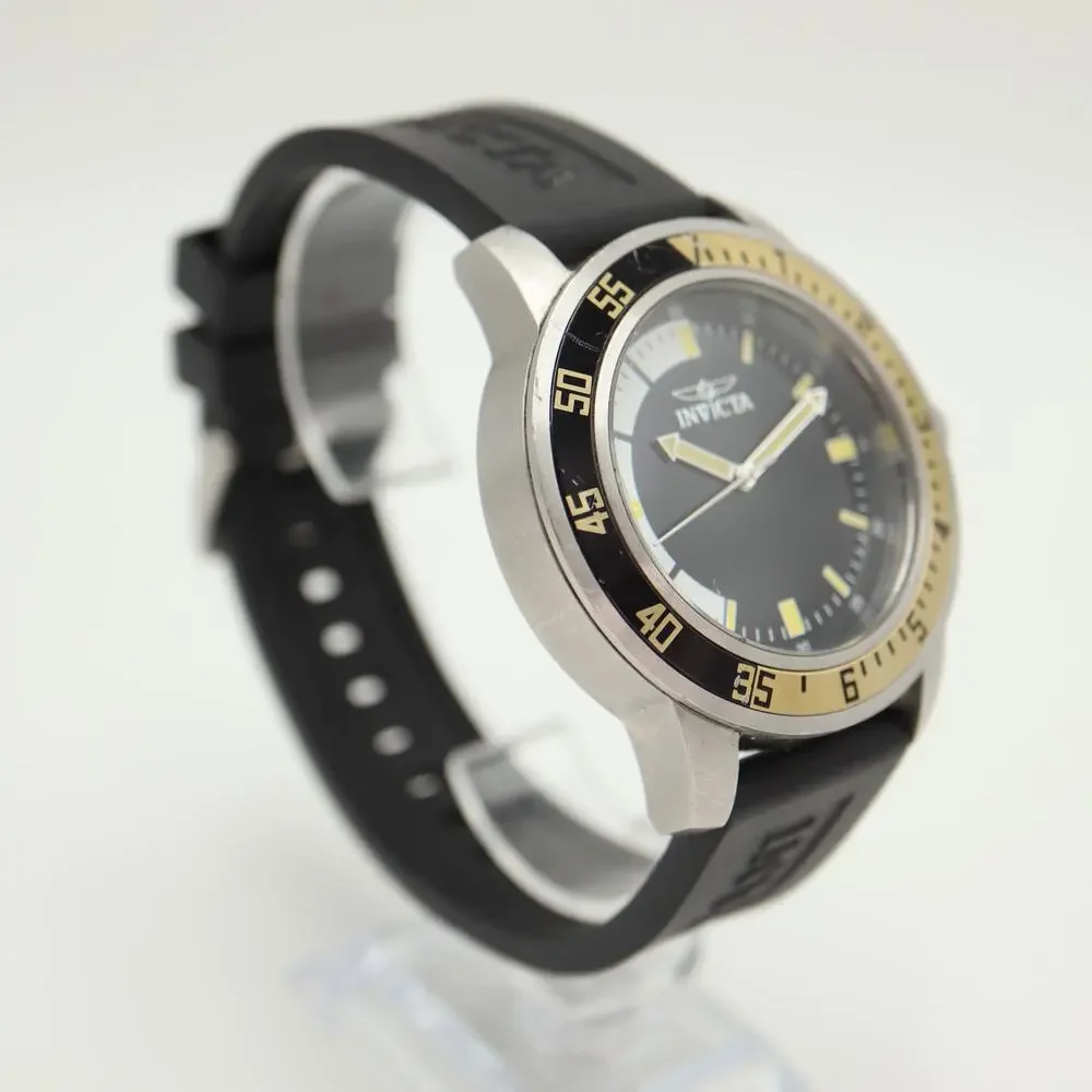 Invicta Specialty Black Gold Mens 45mm Diver Watch 12846 Resin Band New Battery